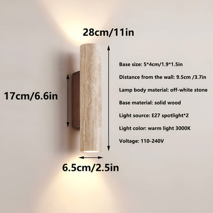 Natural Stone Wall Light in Simple Tube Design