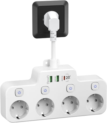 Flexible Wall Mount Outlet with USB Charging Station - Fesara