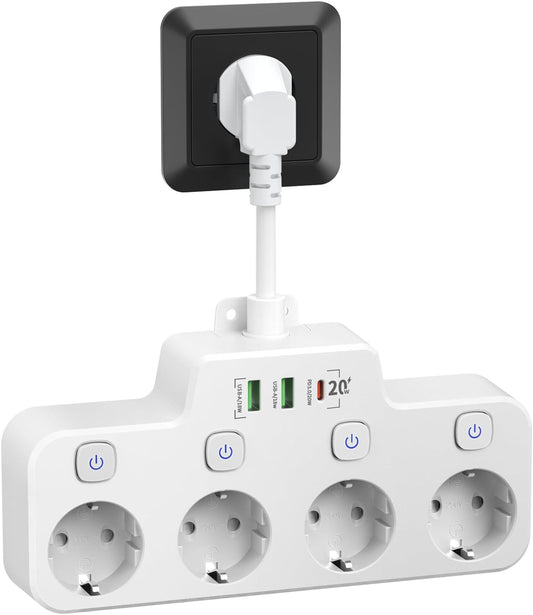 Flexible Wall Mount Outlet with USB Charging Station - Fesara
