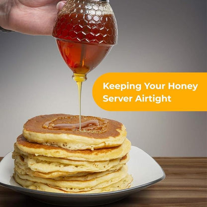 Easy-Pour Glass Honey Jar