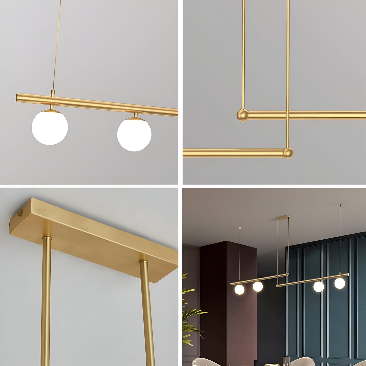 Modern Glass Linear Pendant Light Fixture