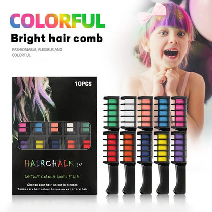 Colorful Hair Tint Comb Set 10 Pieces 💇 - Fesara