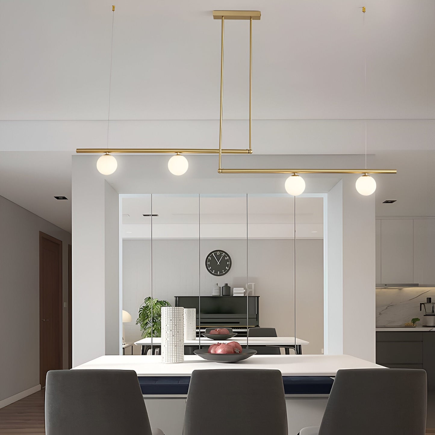 Modern Glass Linear Pendant Light Fixture