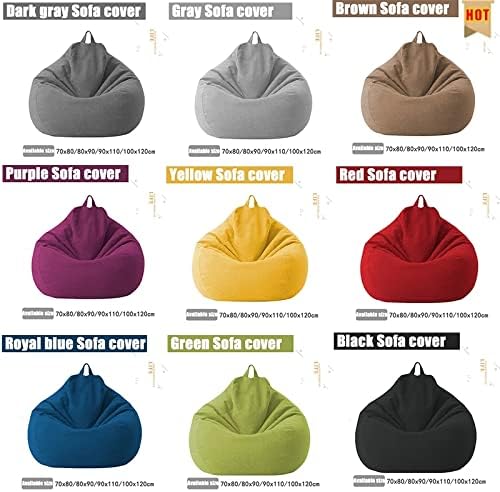 Plush Linen Bean Bag Chair - Soft Relaxing Seating