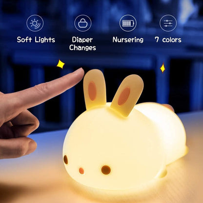 Cute Rabbit Night Light Color Changing LED Lamp