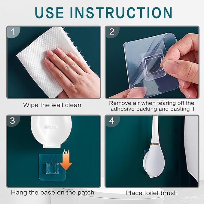 Sanitary Toilet Brush with Wall Holder