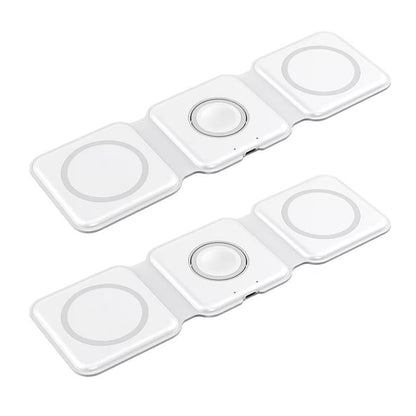 Compact 3-in-1 Portable Wireless Charging Pad