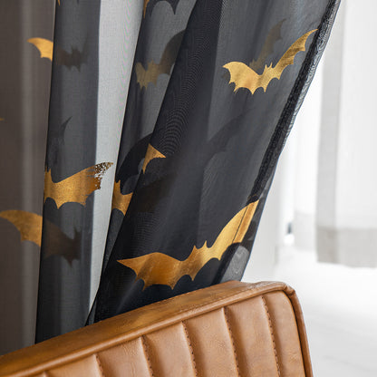 Delicate Bat Print Window Curtains