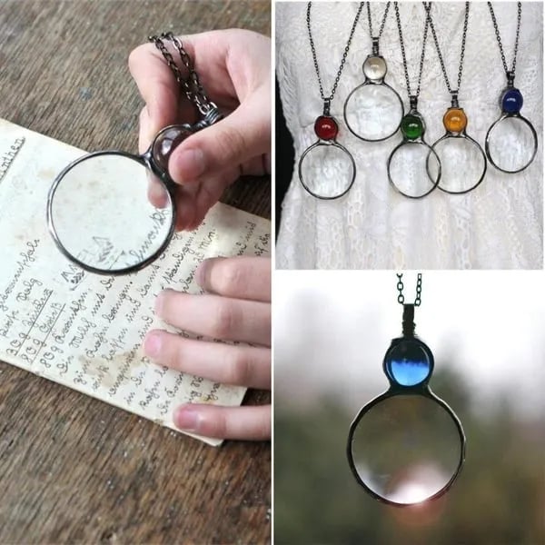 Elegant Magnifier Pendant Necklace - Fesara