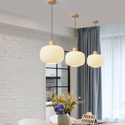 Rustic Wooden Glass Hanging Light