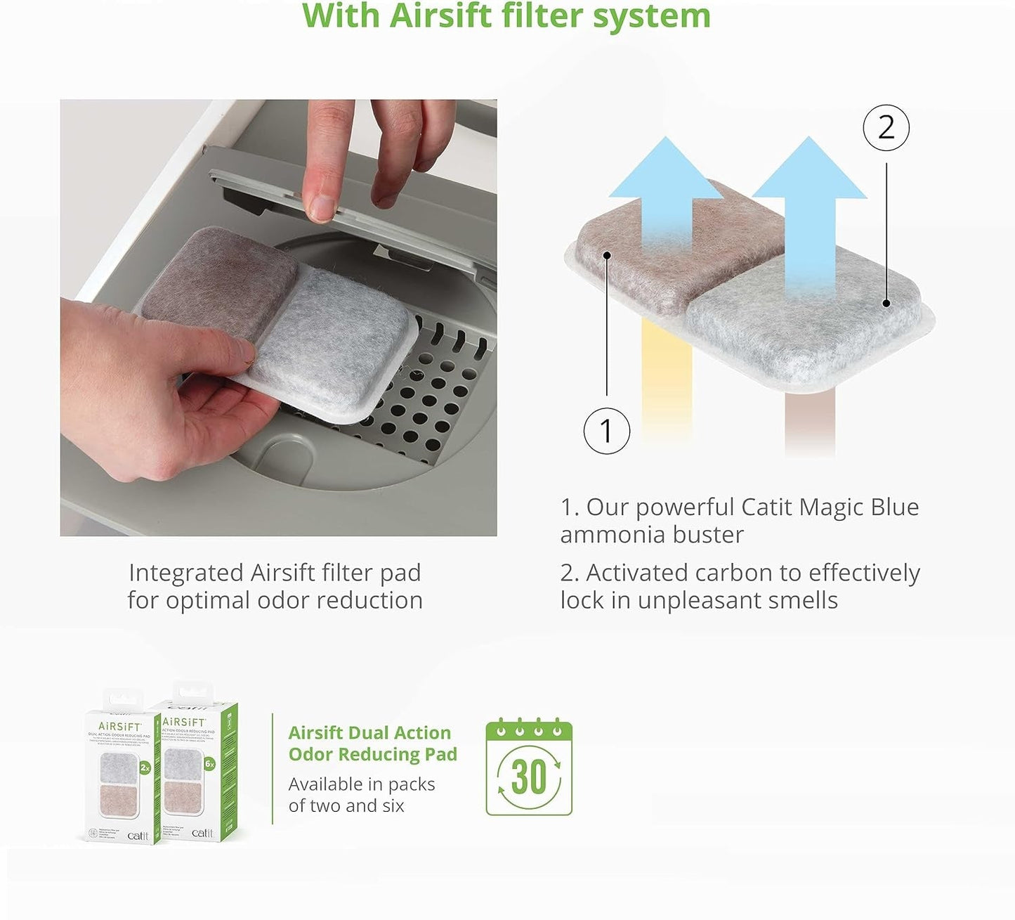 Large Hooded Cat Litter Box with Odor Control System
