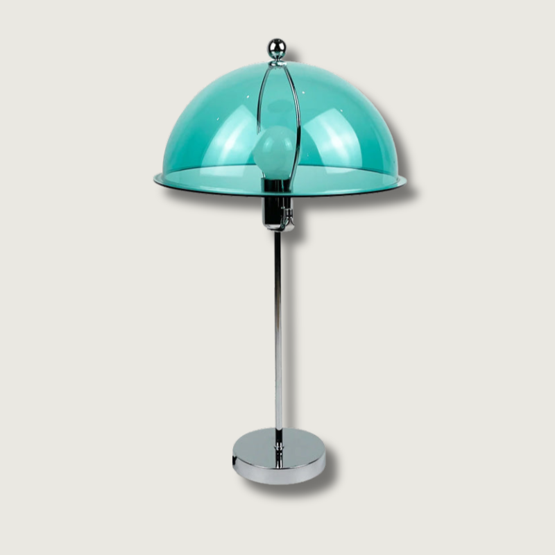 Sleek Metal Desk Lamp with Clear Glass Shade - Fesara