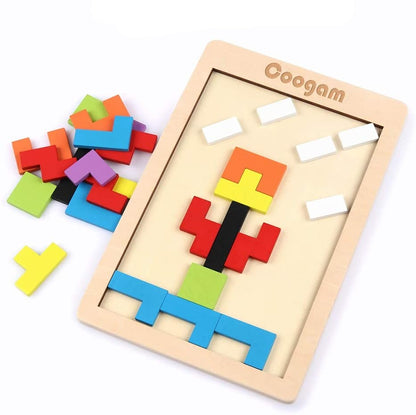 Natural Wooden Building Blocks Set