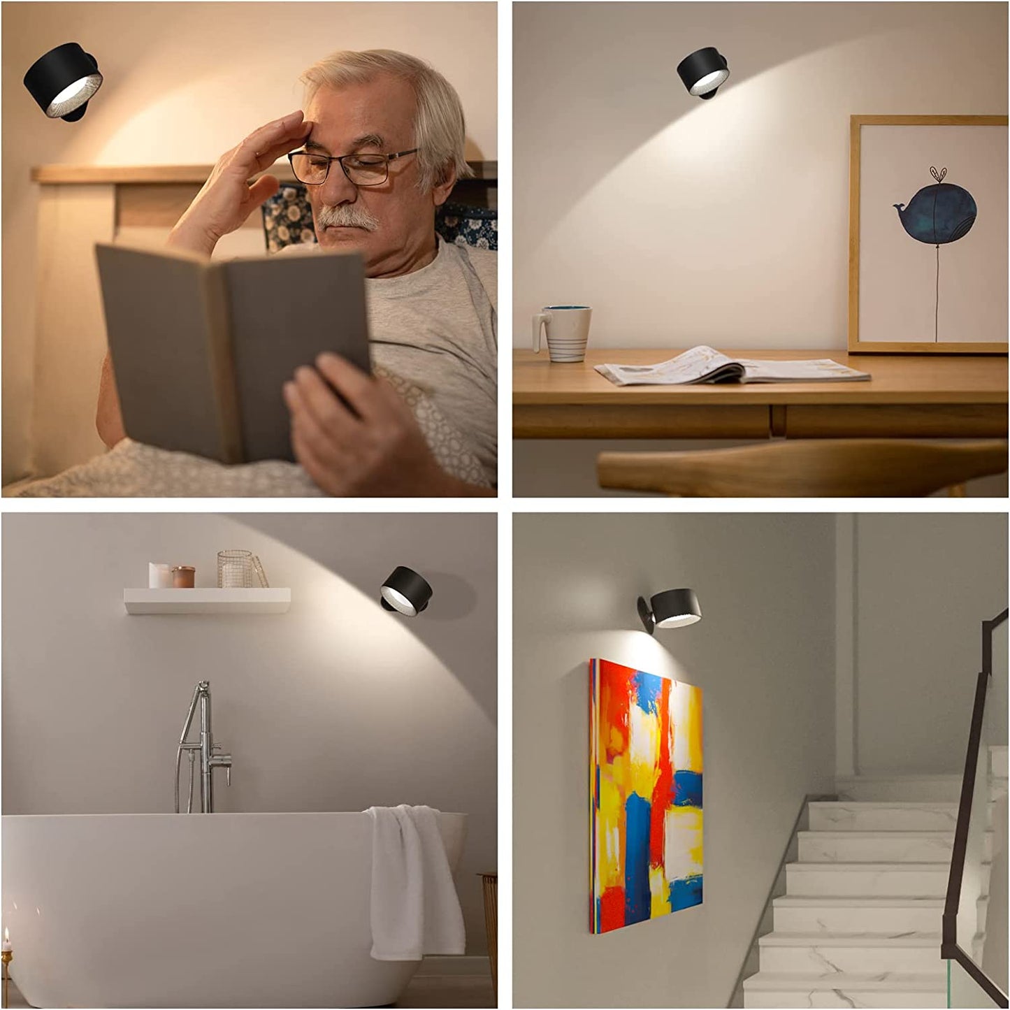 Round Wireless Rechargeable Wall Lamp