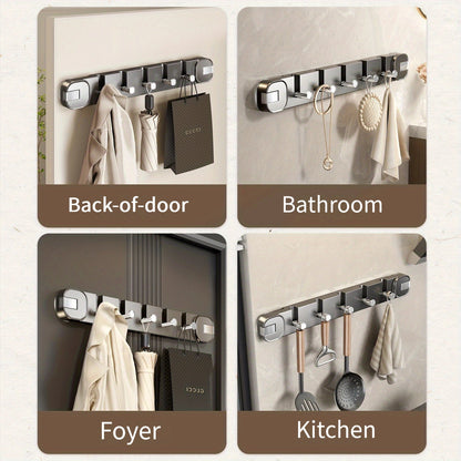 Easy Install Wall Mount 5 Hook Storage Rack