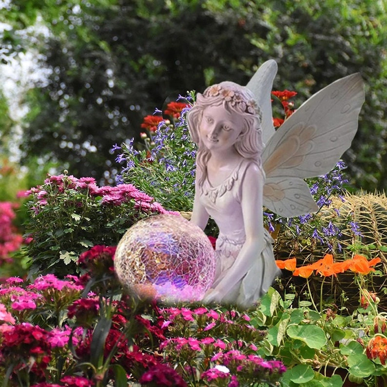Solar Powered Fairy Garden Ornament Statue