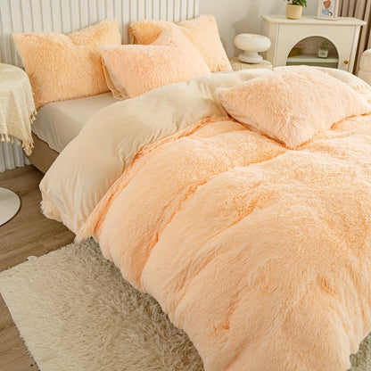 Cozy Fesara Plush Duvet Cover Set with Zipper