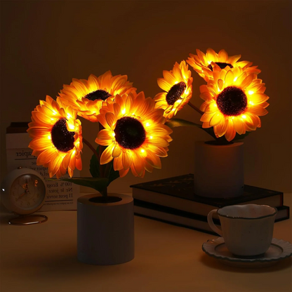 Bright Floral Table Lamp with LED Lights - Fesara