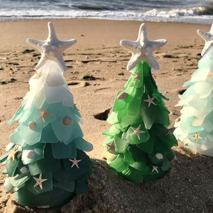 Unique Handcrafted Sea Glass Christmas Ornament
