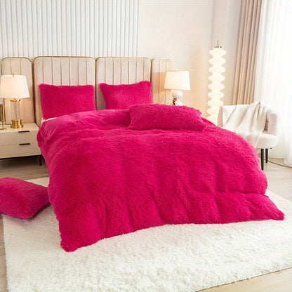 Cozy Fesara Plush Duvet Cover Set with Zipper