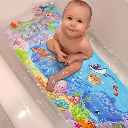 Soft Grip Bath Mat for Kids with Suction Cups