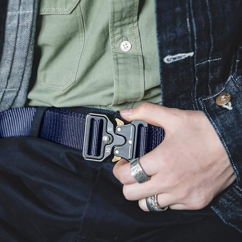 Durable Nylon Web Belt with Fast Release Metal Buckle