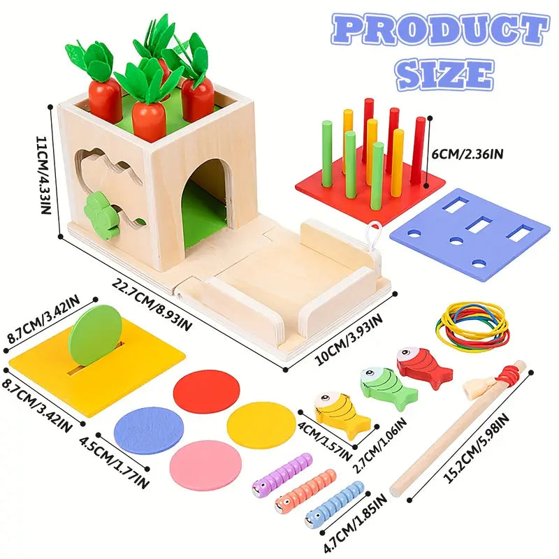 Classic Wooden Learning Toy Box for Kids