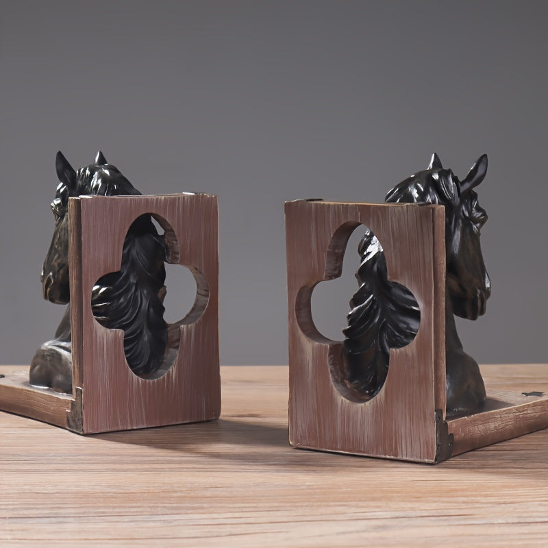 Decorative Horse Bookend in Metal Animal Design