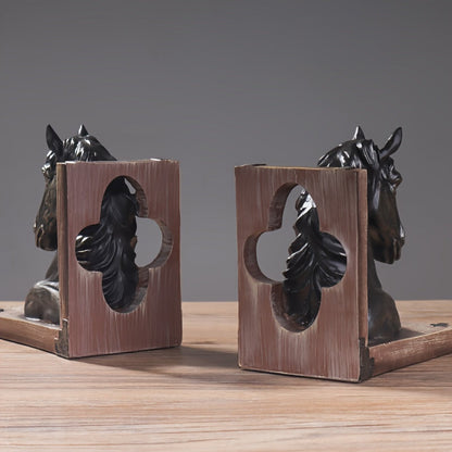 Decorative Horse Bookend in Metal Animal Design