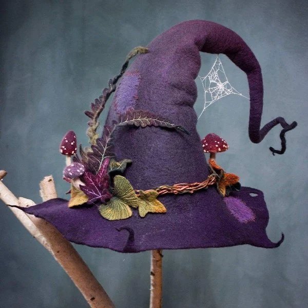 Spooky Black Witch Hat - Fesara