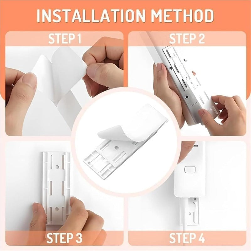 Easy Install Power Strip Holder with Slide Track