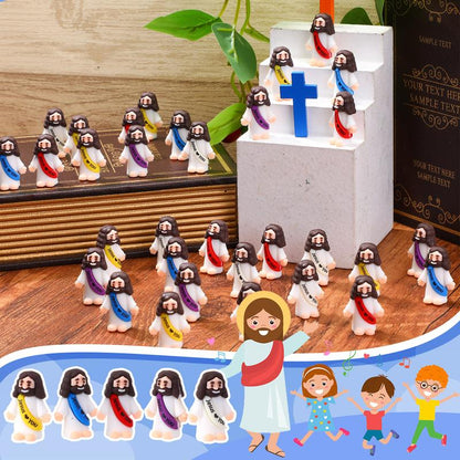 Small Christian Jesus Figurine with Inspirational Quote