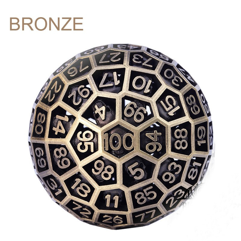 Unique Metal 100 Side Dice for Party Games - Fesara