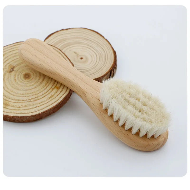 Gentle Baby Hair Brush Set with Wooden Comb
