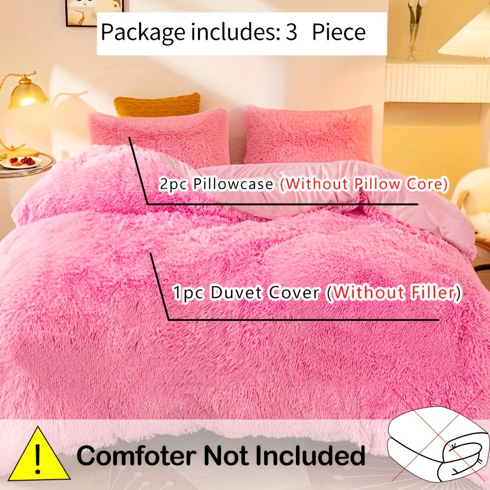Soft Plush Velvet Duvet Cover Set for Cozy Bedding