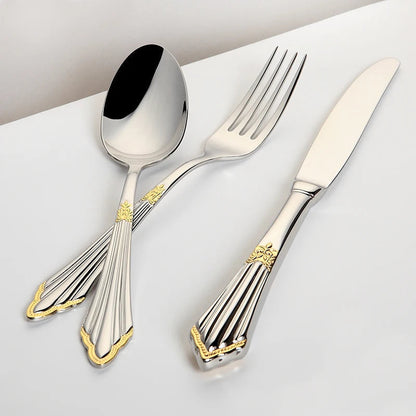 Premium 4-Piece Gold Plated Stainless Steel Cutlery Set