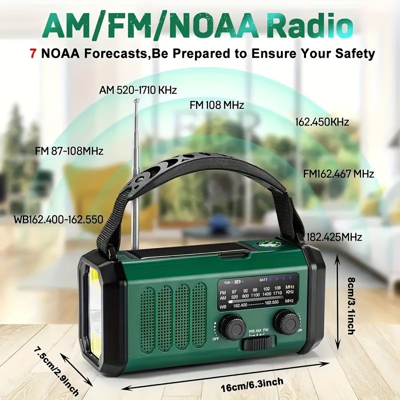 Portable Solar Powered Emergency Radio with Power Bank
