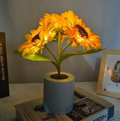 Bright Floral Table Lamp with LED Lights