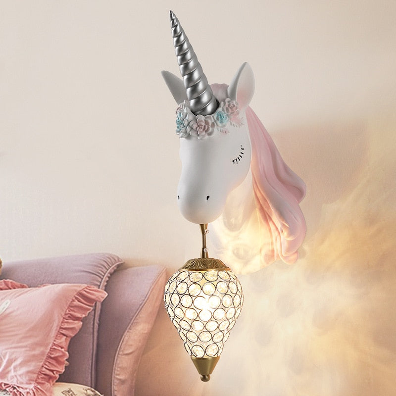 Colorful Unicorn Kids Wall Lamp - Fun Soft Lighting - Fesara