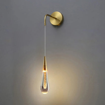 Elegant Clear Droplet LED Wall Light Fixture - Fesara