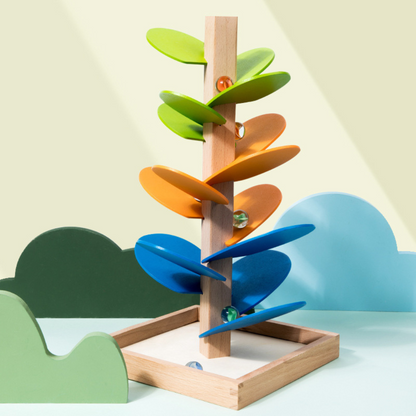Colorful Kids Wooden Marble Run