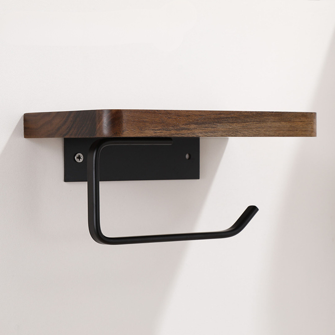 Luxury Bathroom Paper Holder in Wood and Metal