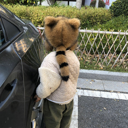 Adorable Faux Fur Raccoon Family Hat
