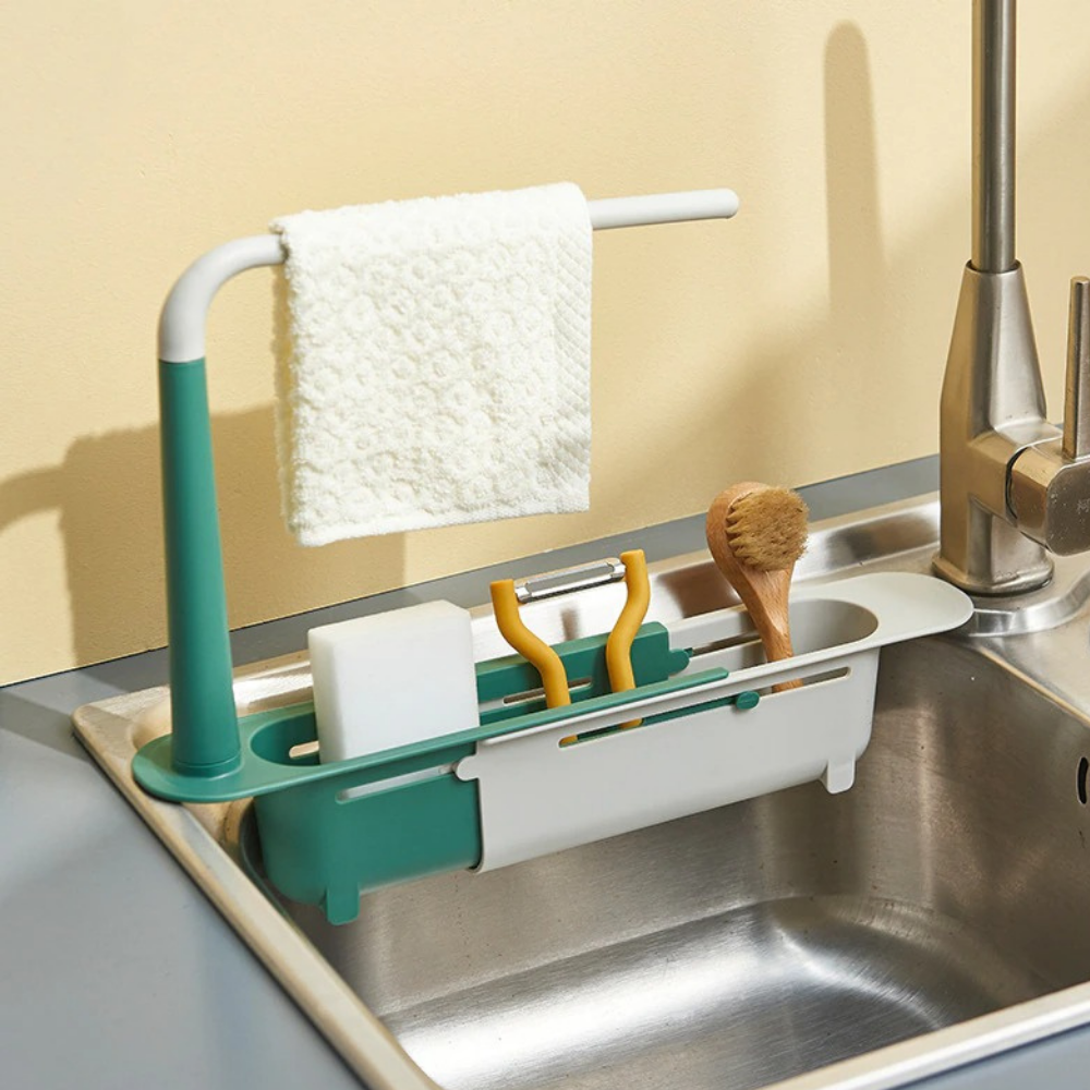 Space Saving Kitchen Sink Caddy with Quick Drain Tray - Fesara