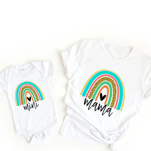 Colorful Mommy & Me Rainbow Tee Set