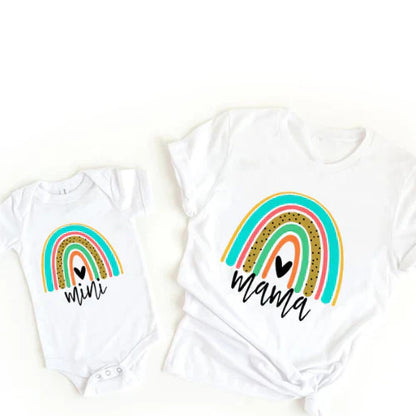 Colorful Mommy & Me Rainbow Tee Set