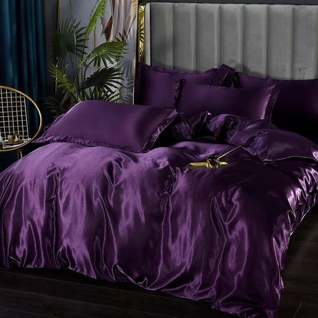 Soft Silk Bedding Set - Elegant Satin Sheets - Fesara