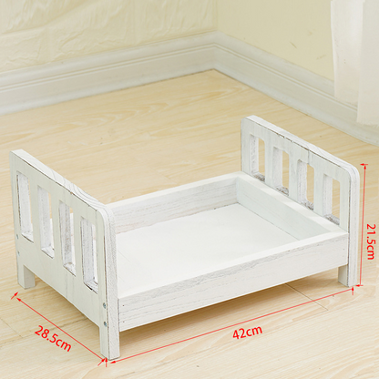 Rustic Wood Baby Photo Prop Bed