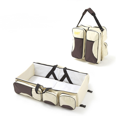 Portable Baby Travel Bed with Storage - Foldable Cot