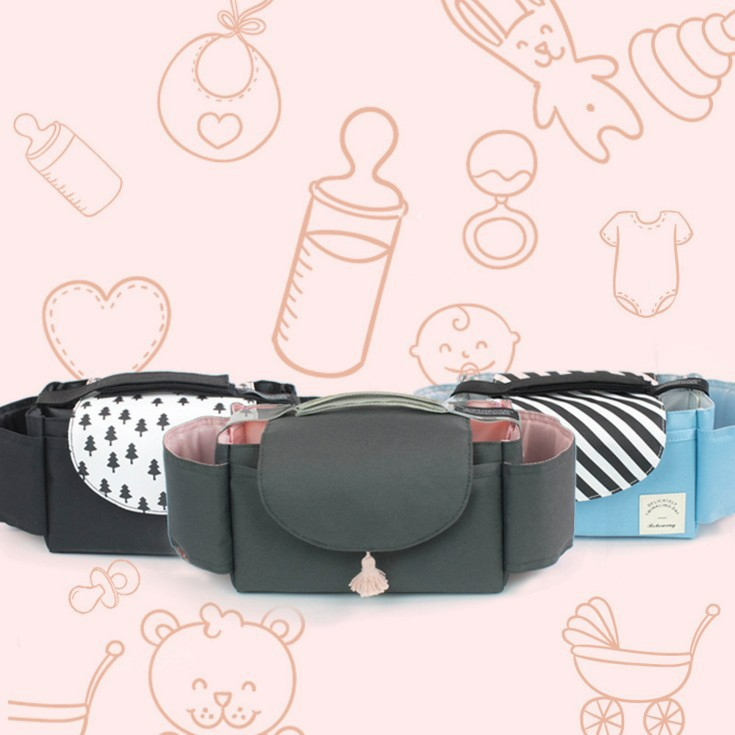 Practical Baby Stroller Bag with Insulated Cup Holder